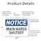 Signmission Main Water Shutoff, 10 in W x Rectangle, Plastic OS-2PACK-NS-P-710-L-14100 - alternate 4